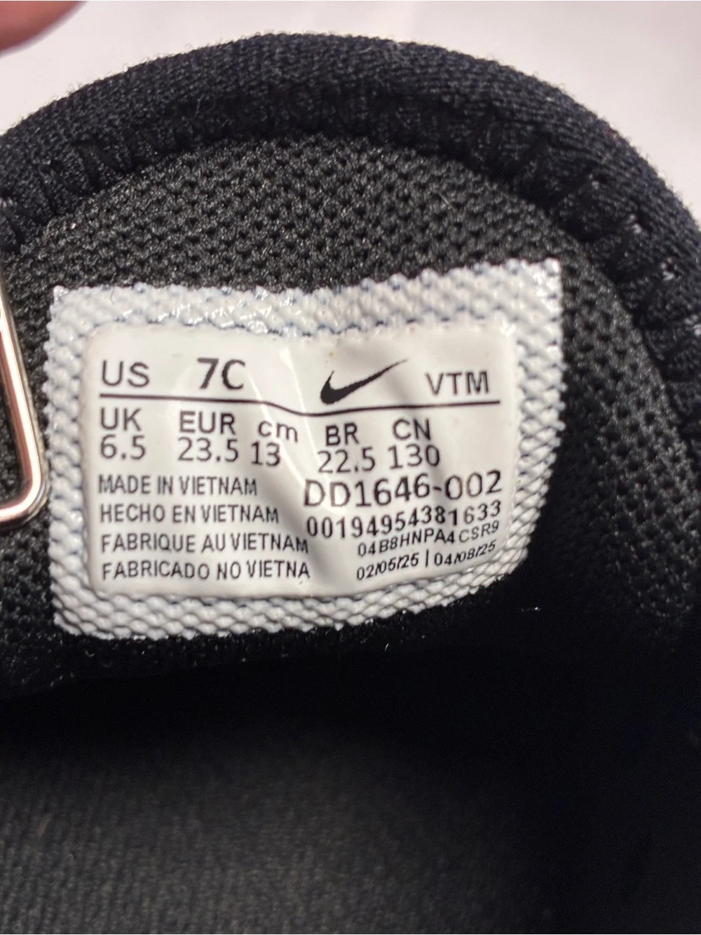 Nike Kids Black and White Air270 Slip-On Sneakers